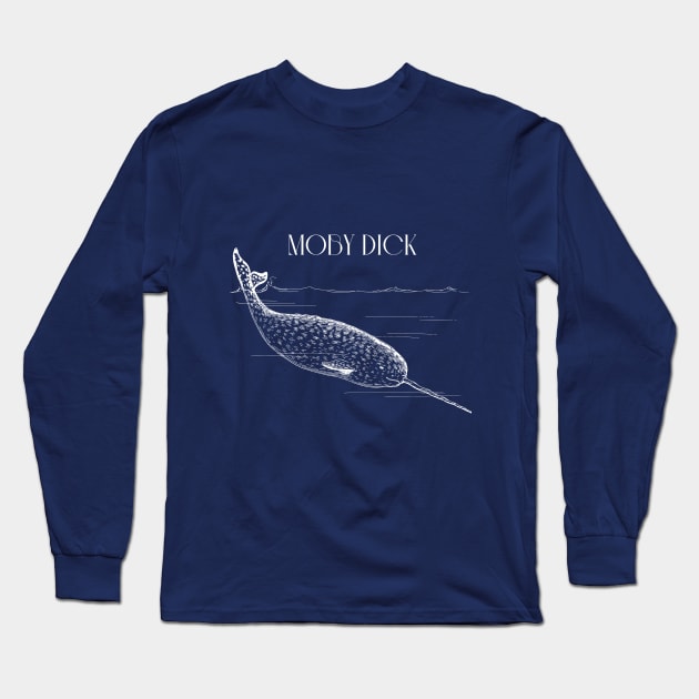 Moby dick design Long Sleeve T-Shirt by WrittersQuotes